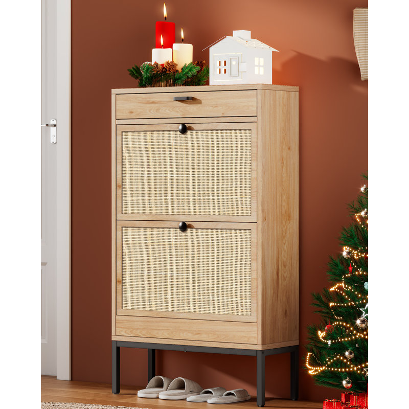 Latitude Run Boho Natural Rattan Shoe Storage Cabinet Reviews Wayfair